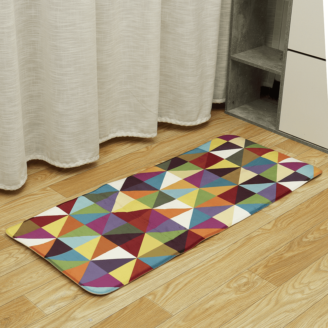 Non-Slip Doormat Color Triangle Floor Mat Door Mat Non Slip Bathroom Rug - MRSLM