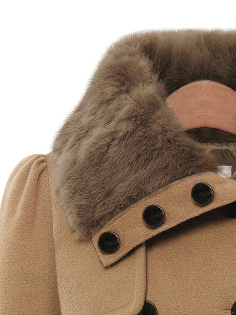 Women Double-Breasted Winter Warm Coats with Belt - MRSLM