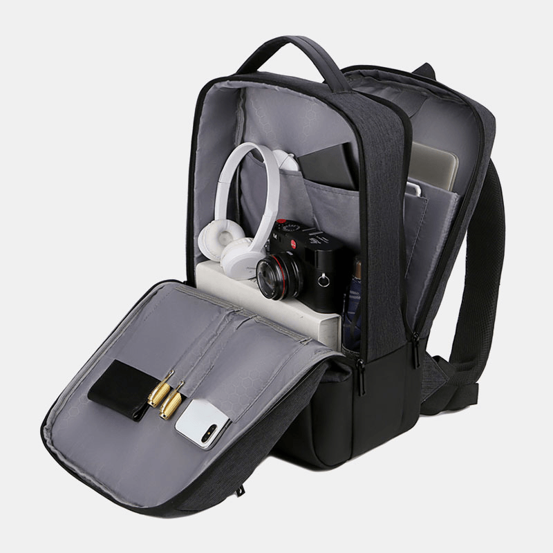 Men Oxford 15.6 Inch Laptop USB Charging Anti-Theft Business Laptop Bag Backpack - MRSLM