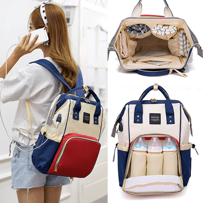 Large Capacity Diaper Bag Mommy Handbag Shoulder Bag Backpack for Women - MRSLM