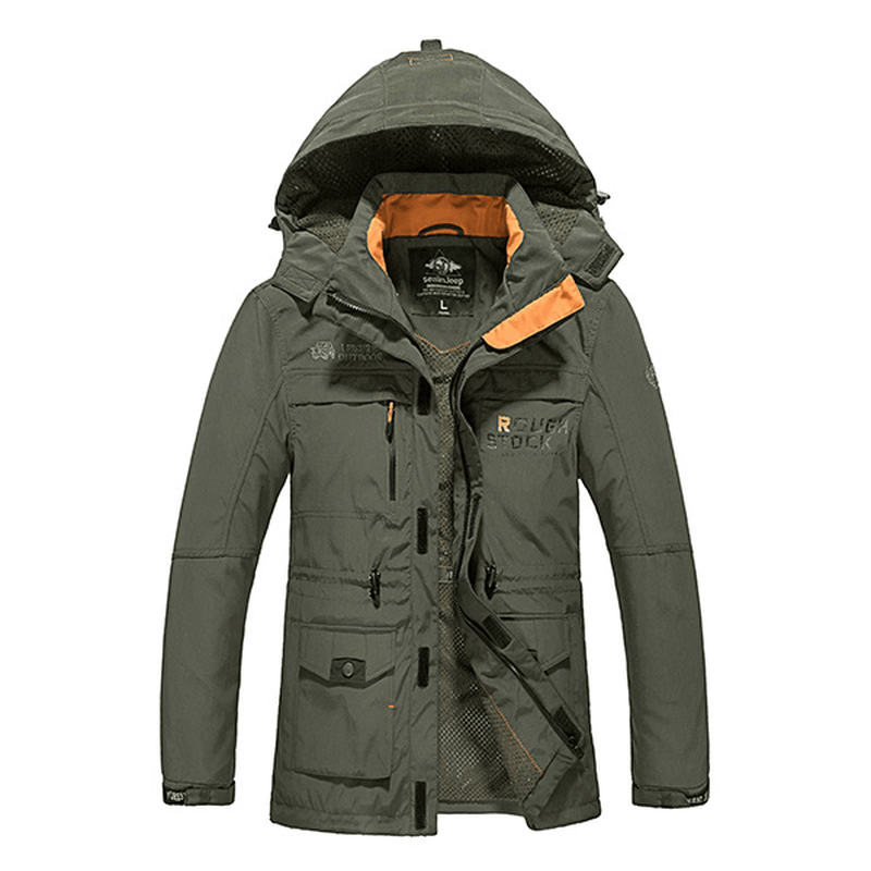 Waterproof Multi-Pockets Detachable Hood Jacket for Men - MRSLM