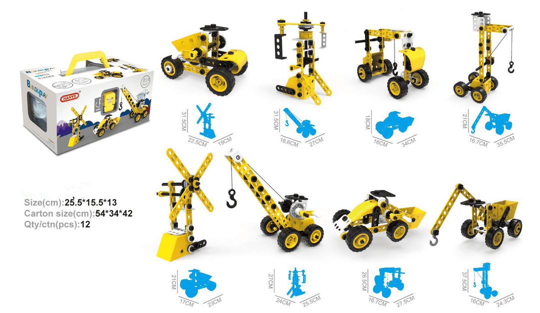 Soft Building Blocks Nuts Engineering Vehicles Assembling Toys - MRSLM