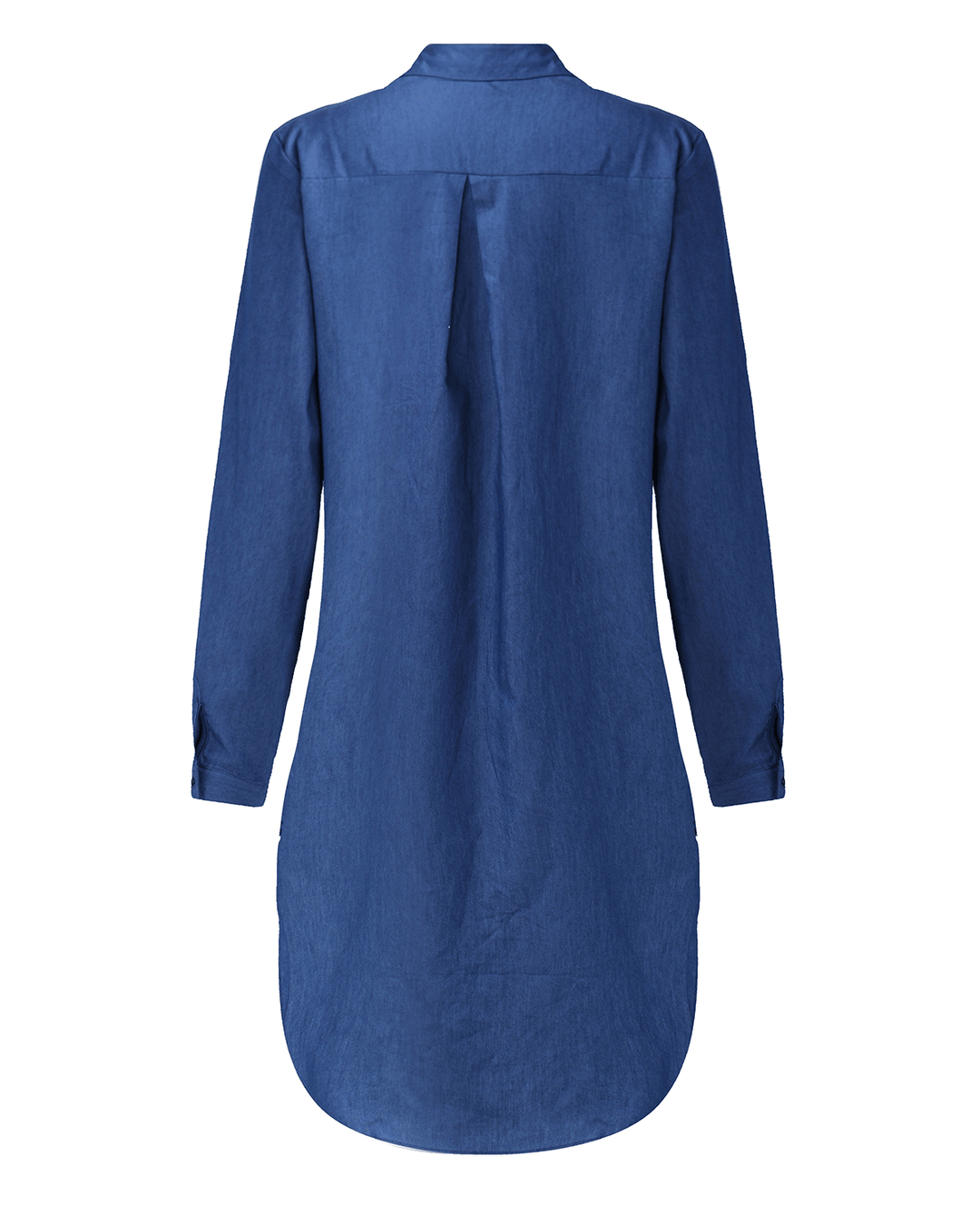 Women Buttons down Asymmetrical Casual Shirt Denim Mini Dress - MRSLM