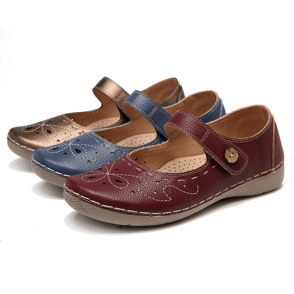 Lostisy Women Casual Hollow Out Comfy Flats - MRSLM