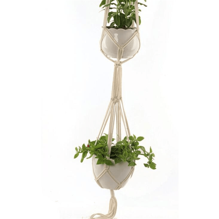 Flower Pot Holder Macrame Plant Hanger Hanging Planter Basket Jute Braided Rope Decorations - MRSLM