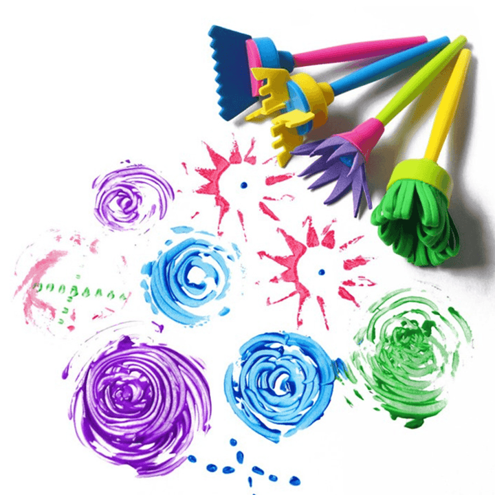 25Pcs Kids Painting Sponge Roller Brush Graffiti Pen Paint Drawing Toy DIY Tools - MRSLM