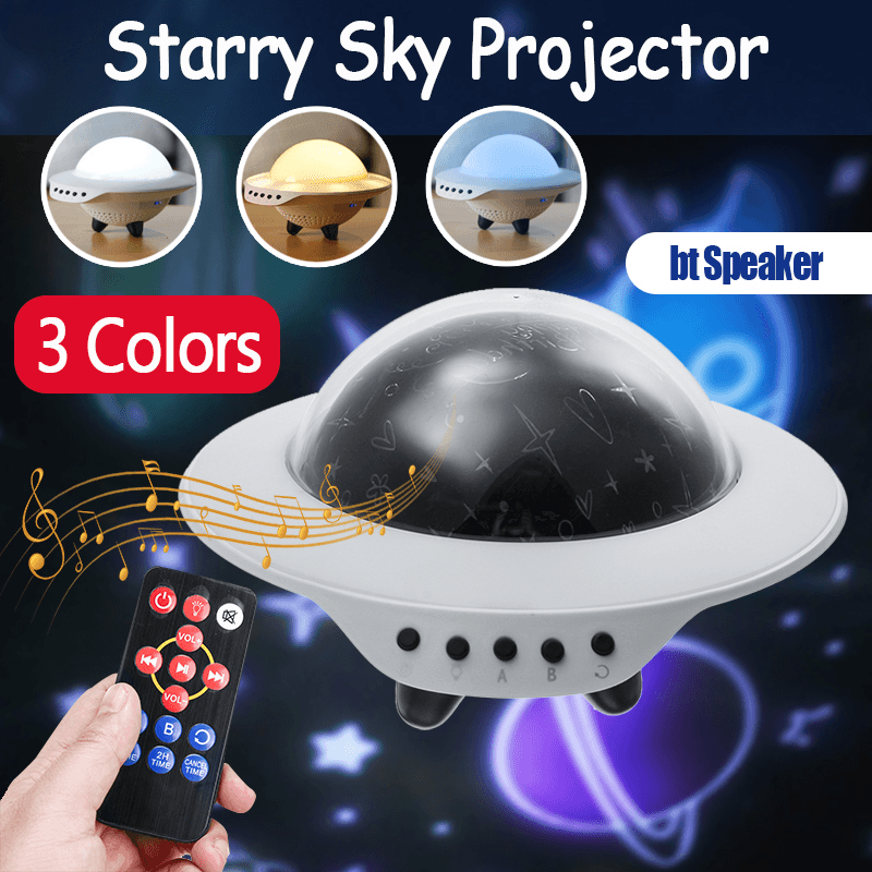 Starry Night Lamp Rotating Star Desk Light Projector Bluetooth Remote Control - MRSLM