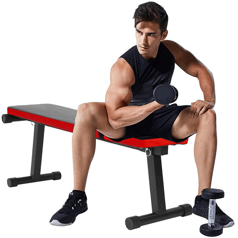 Folding Weight Bench Adjustable Strength Arc-Shaped Decline Sit up Bench Board Fitness Exercise Home Gym - MRSLM