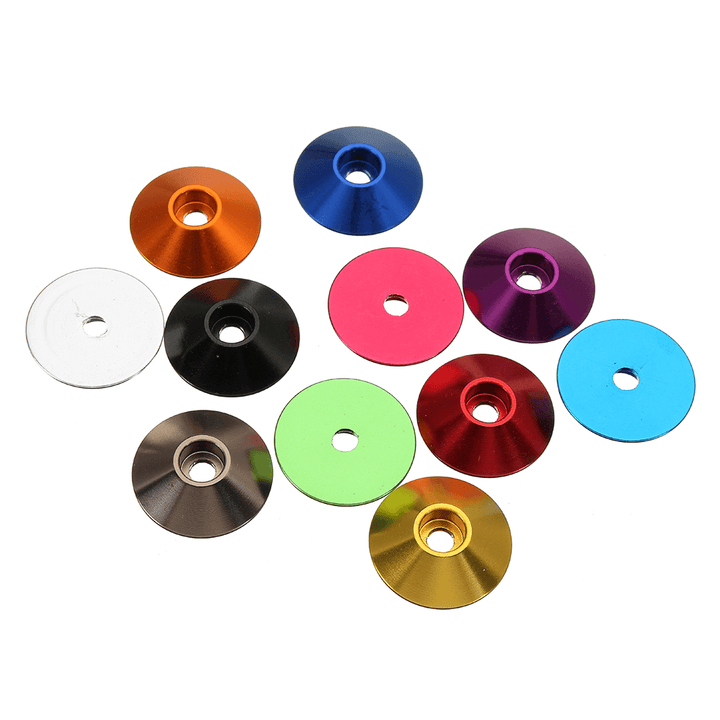 Suleve™ M3AN10 10Pcs M3 Cap Head Screw Cup Washer Extra Large Gasket Aluminum Alloy Multicolor - MRSLM