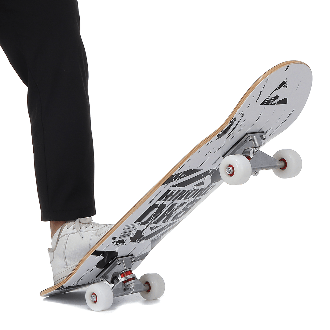 SGODDE 31'' Skateboards 7 Layer Canadian Maple Double Kick Long-Board for Kids Youths Beginners - MRSLM