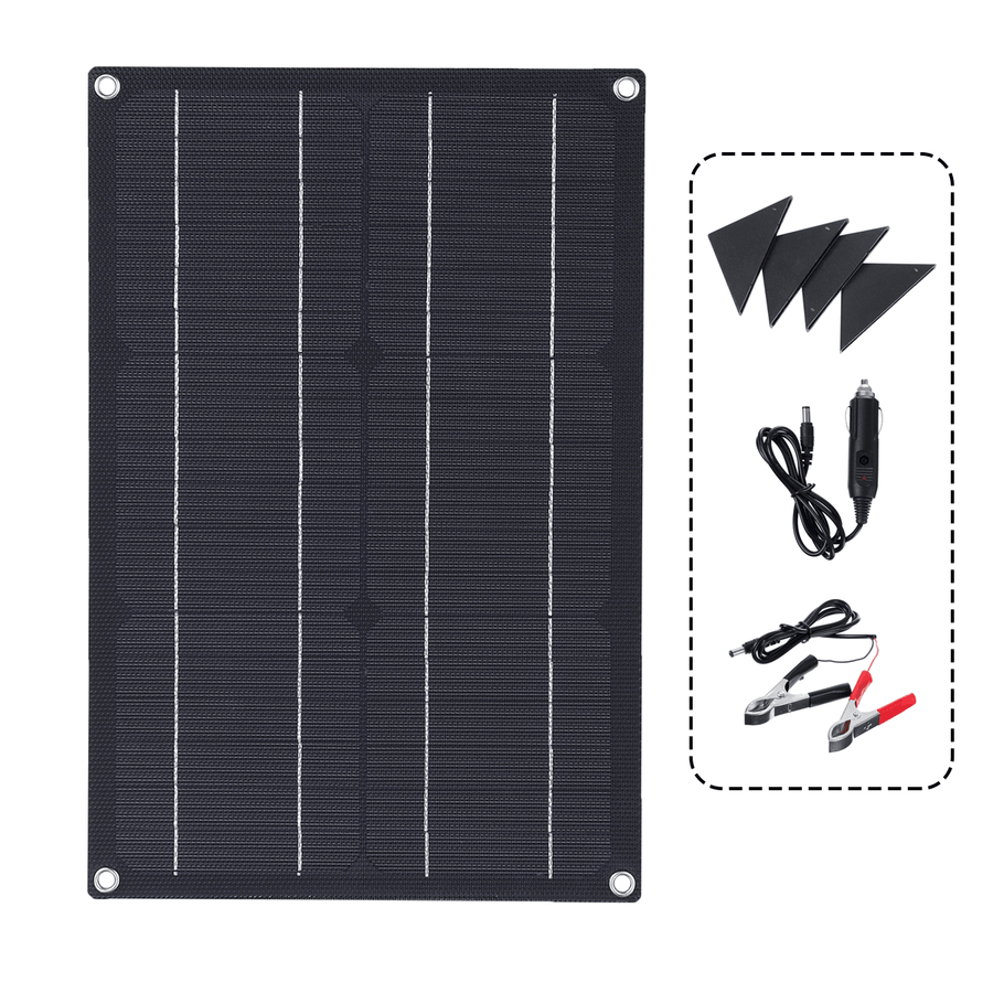 20W ETFE Solar Panel Field Vehicles Emergency Charger with 4 Protective Corners Single USB+DC - MRSLM