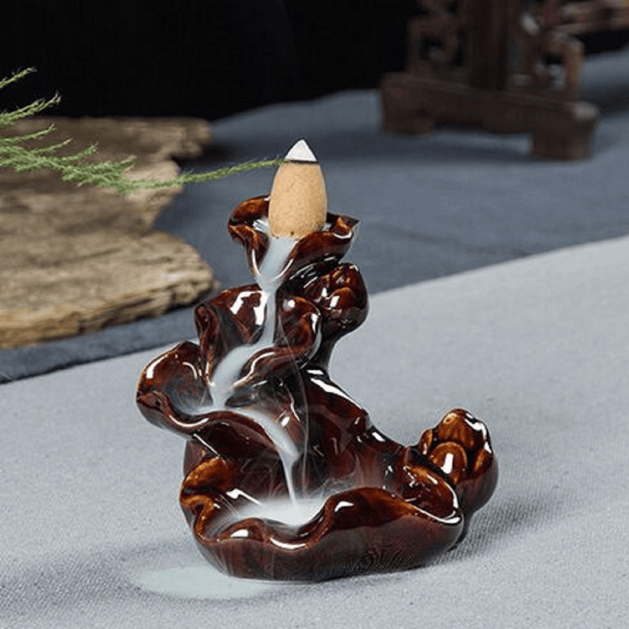 Porcelain Ceramic Backflow Incense Stick Burner Holder - MRSLM