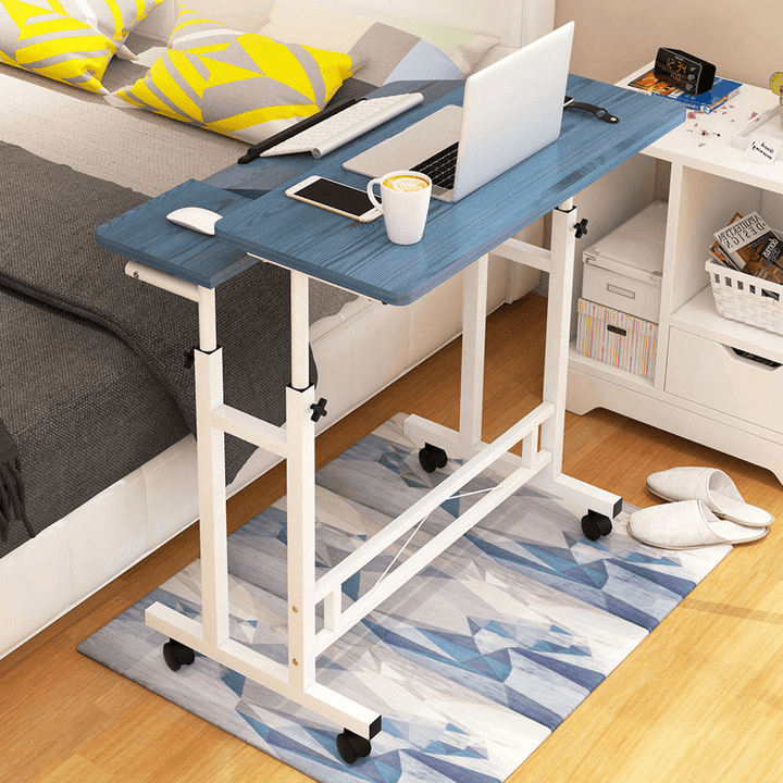 Lifting Laptop Table Adjustable Height Desk Standing Computer Table with Wheel Mobile Bedside Table for Home Office - MRSLM