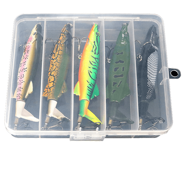 ZANLURE 13.5CM 15.4G Fishing Lures Set ABS Lead Fish Jig Simulation Rotatable Hard Lures with Fish 2 Hooks - MRSLM