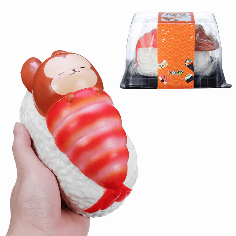 Yummiibear Squishy Foxy and Prawn Blanket Jumbo Sushi Toy Slow Rising with Packaging Box - MRSLM
