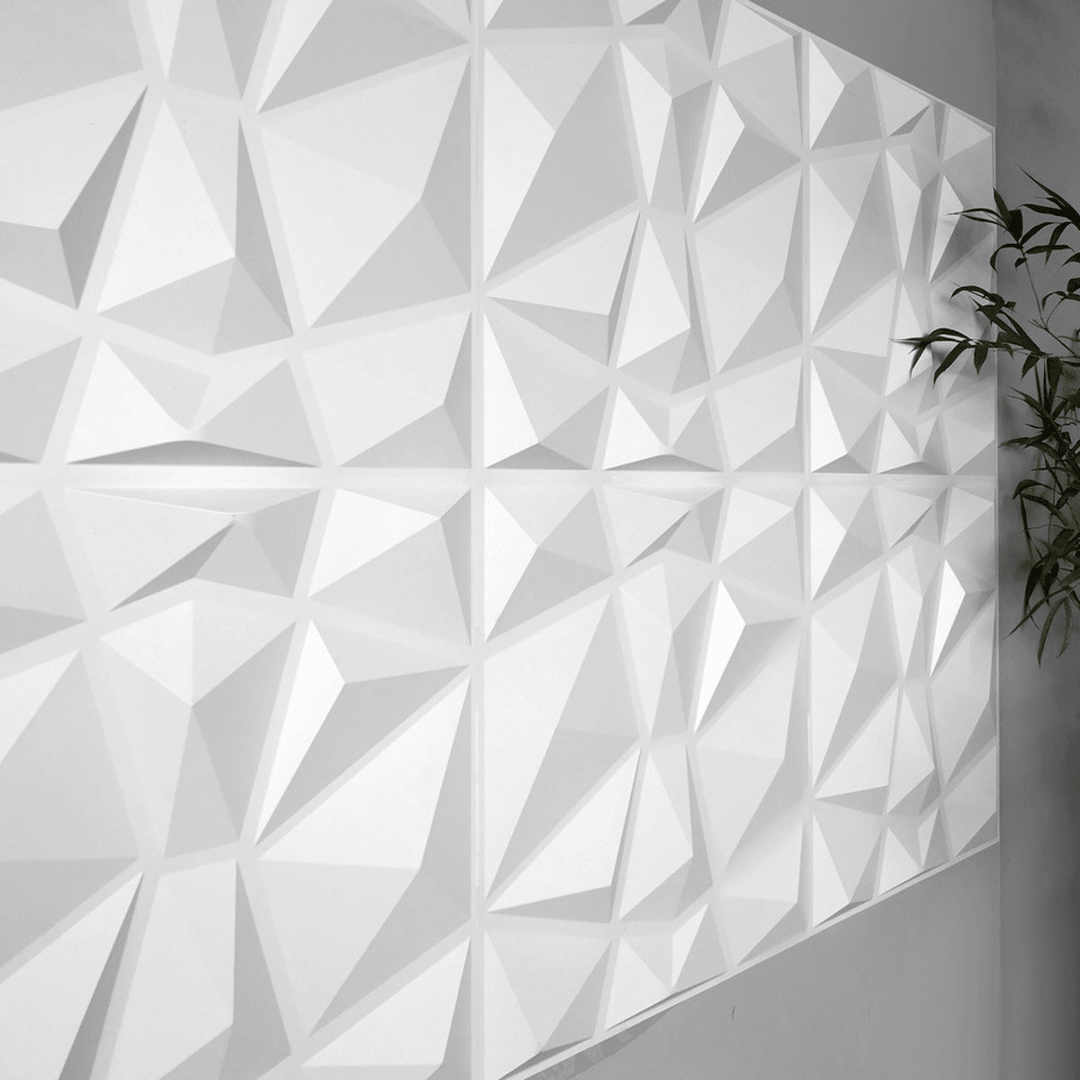 12Pcs/Set PVC 3D Wall Panels Embossed Home Room Decal Background Decor 12X12Inch - MRSLM
