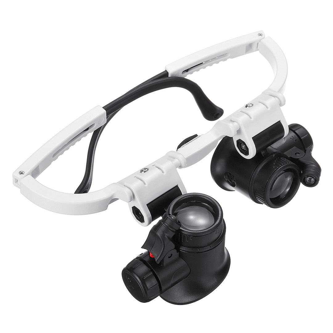 23X Binocular Eyepiece Magnifier Magnifying Glasses Jeweler Watch Repair Kit Adjustable LED Light - MRSLM