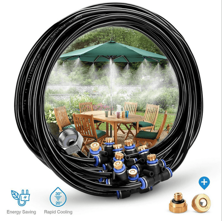 23M Outdoor Cool Patio Misting System Fan Water Misting Garden Sprinkler Spray - MRSLM
