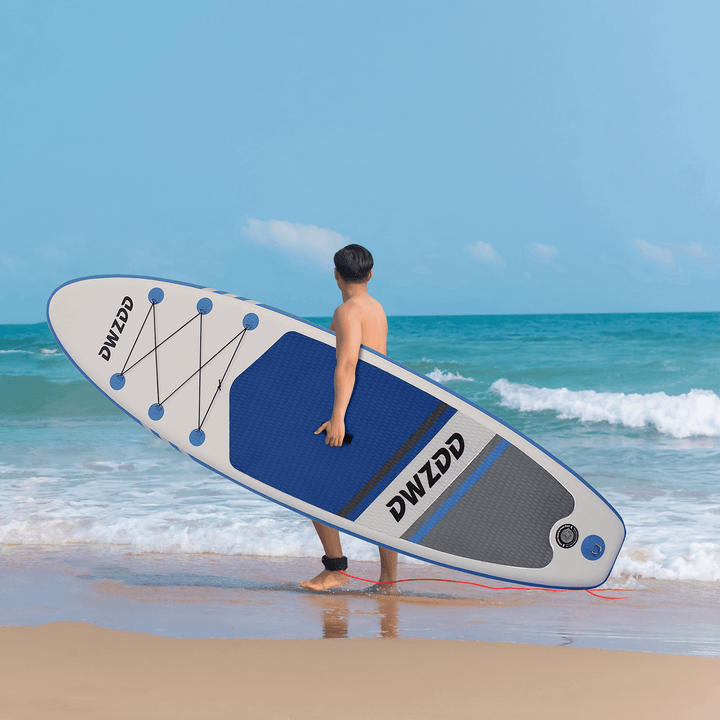 DWZDD Stand up Paddle Board Thick Surf Board with Inflatable Valves Paddle Stretch Rope Repair Kits Fins Footrope Pump - MRSLM