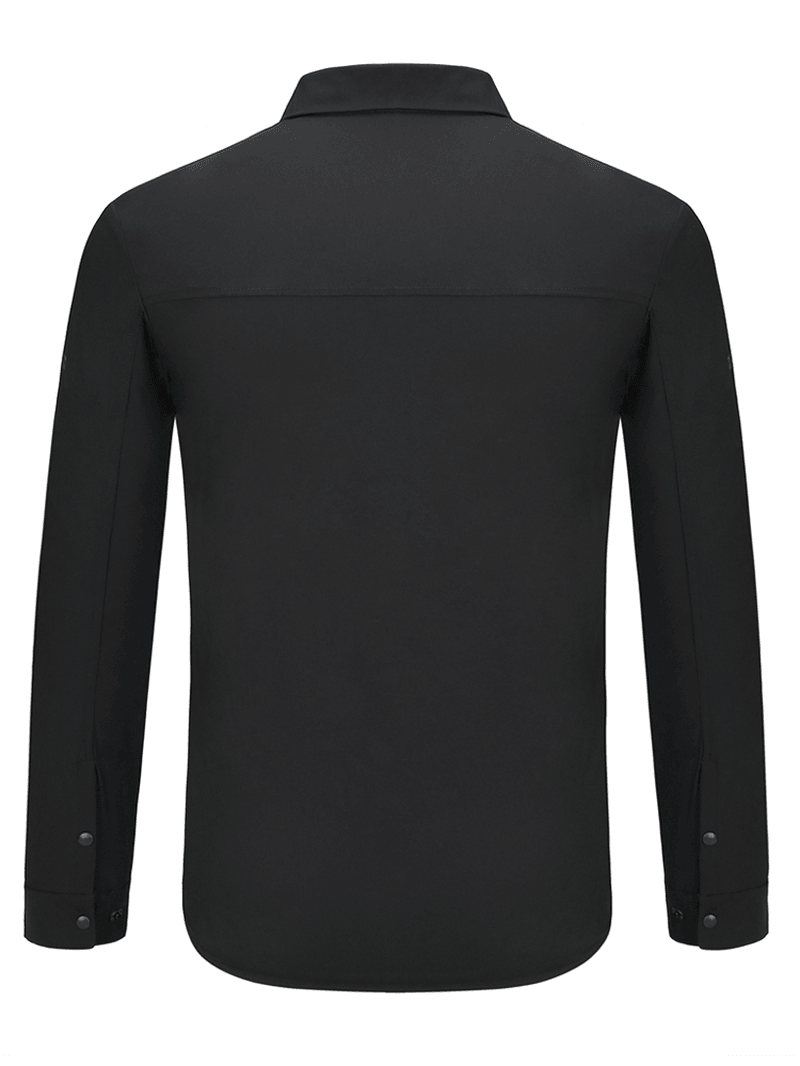 Camel Crown Mens Zipper UPF50+ Sunscreen Waterproof Black Long Sleeve Functional Shirts - MRSLM