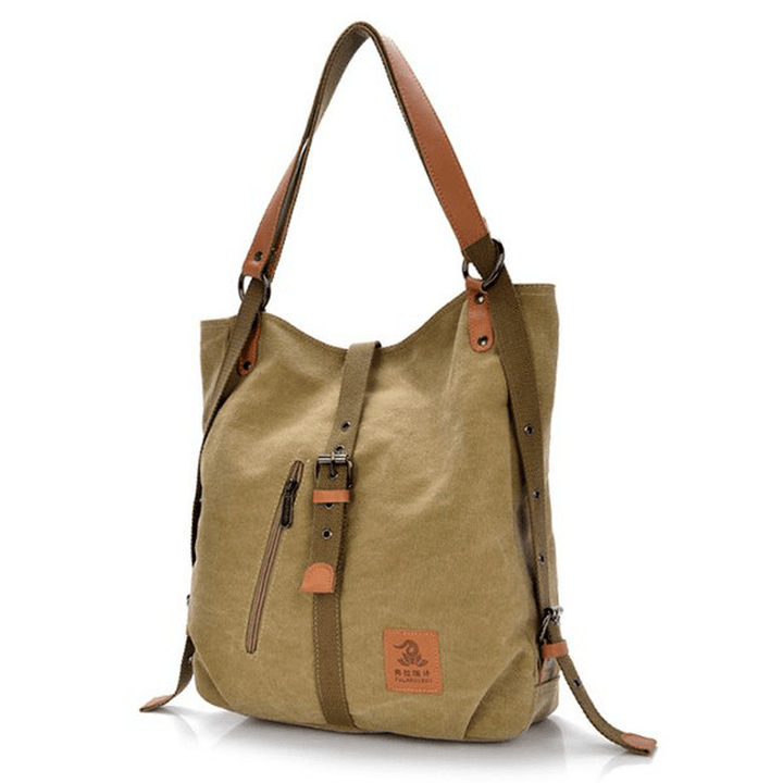 Women Men Canvas Handbags Multifunction Backpack - MRSLM