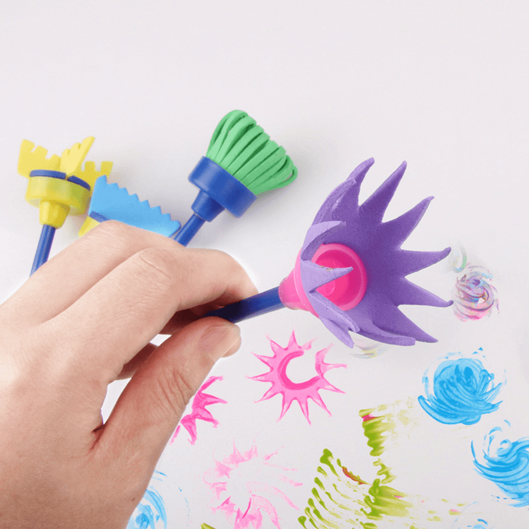 25Pcs Kids Painting Sponge Roller Brush Graffiti Pen Paint Drawing Toy DIY Tools - MRSLM