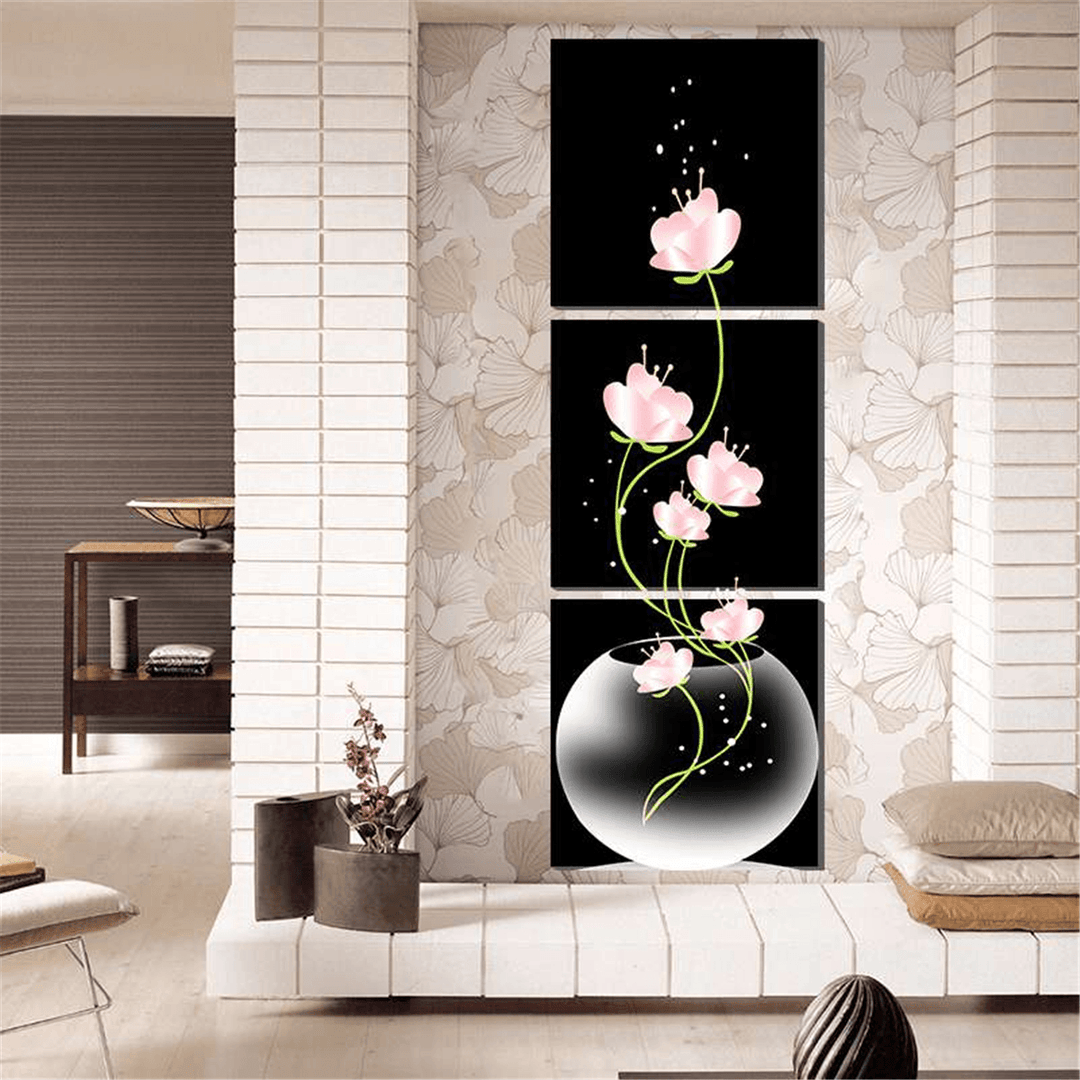 3Pcs Modern Abstract Flower Art Canvas Print Paintings Picture Home Wall Decor - MRSLM