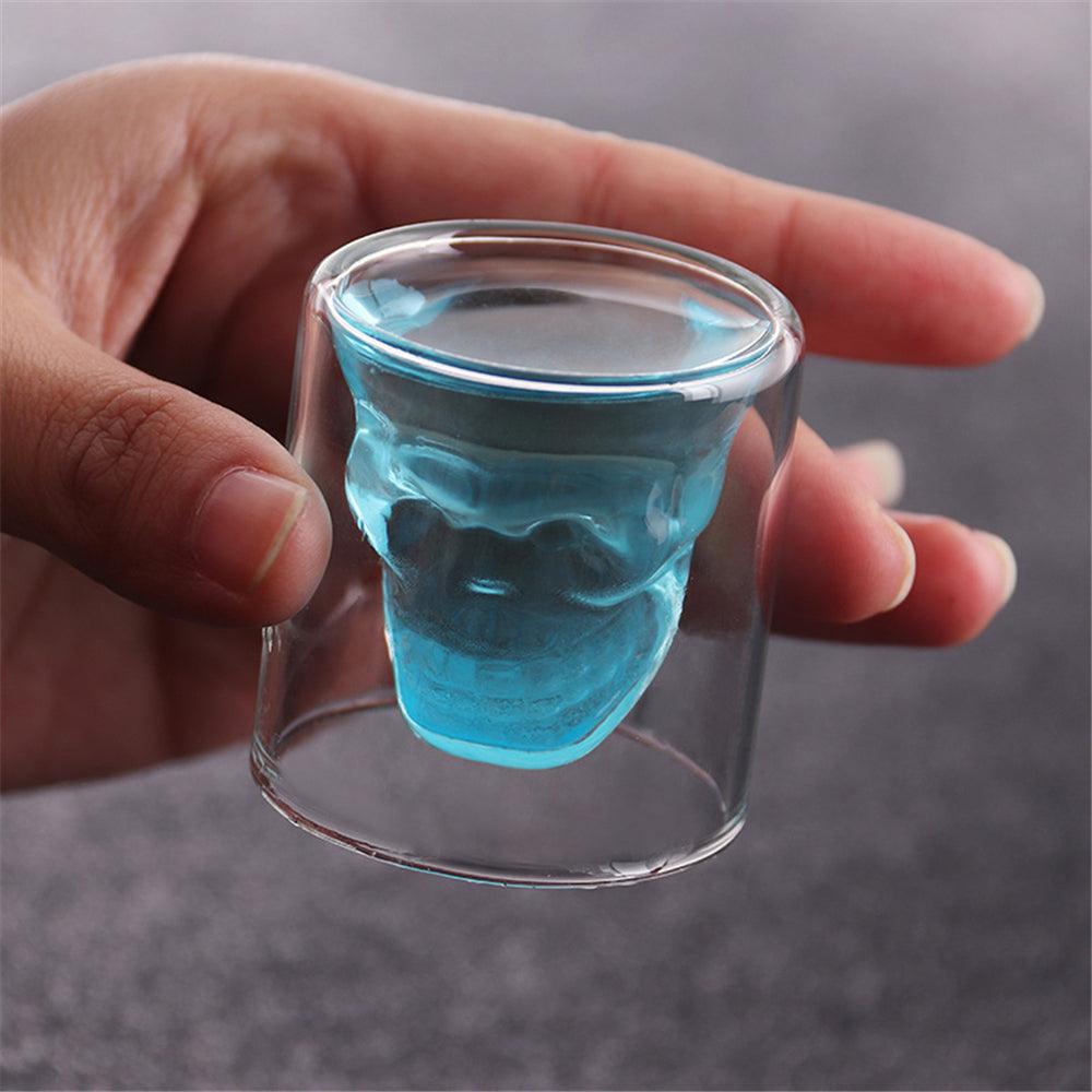 1Pcs Double Glass Skull Cup 75/150/250ml Transparent Milk Tea Coffee Water Mug Drinks Glass Reusable Tool Bar Accessories - MRSLM