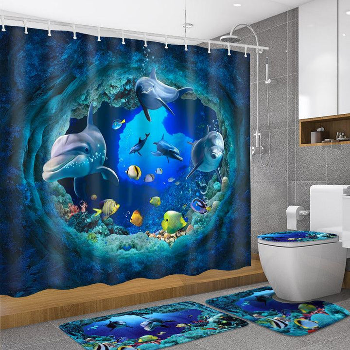 150 x180cm Wooden Texture With 10 Hooks Bathroom Shower Waterproof Curtains - MRSLM