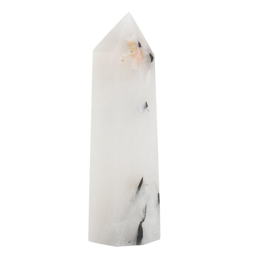 100% Natural Rainbow Moonstone Obelisk Point Crystal Quartz Stone Wand Healing Stone - MRSLM
