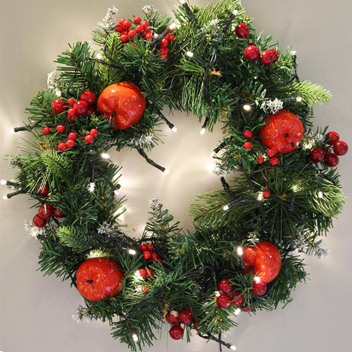 30cm Wall Hanging Christmas Wreath Handmade Front Door Hanging Pendant Garland Home Decorations Supplies - MRSLM