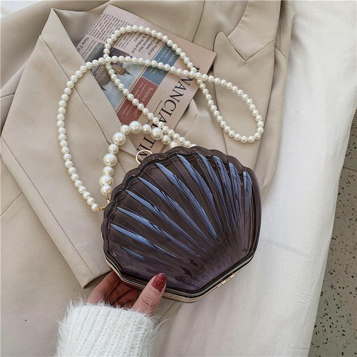 Transparent Shell Bag Box Bag Pearl Female Messenger Shoulder Retro Texture - MRSLM