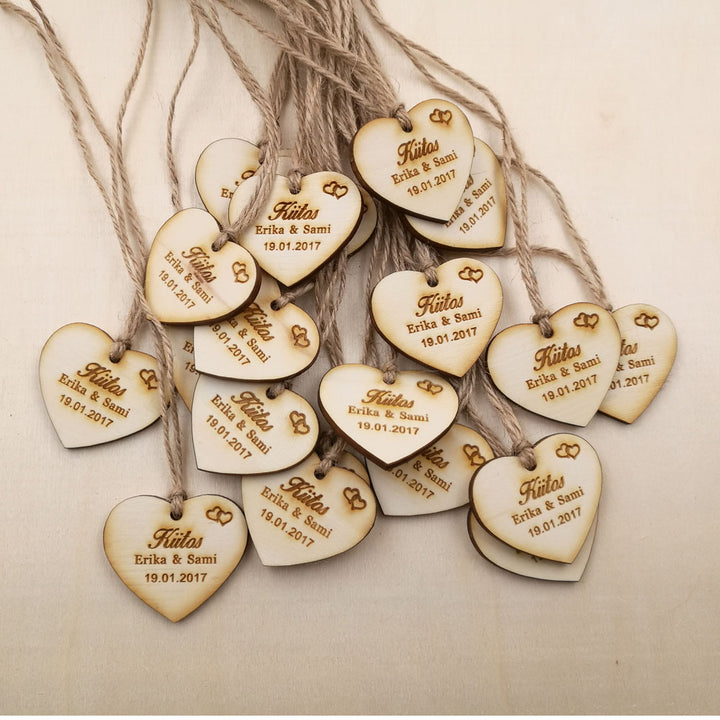 Personalized Heart Shaped Wooden Party Favors