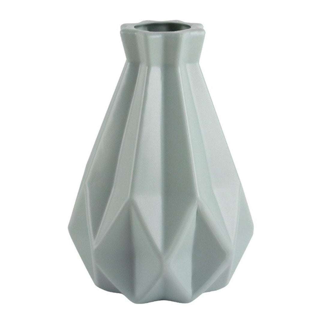 Origami Plastic Vase Imitation Ceramic Plastic Flower Pot Home Decoration - MRSLM