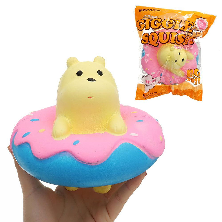 Giggle Donut Bear Squishy 13.5*6*15CM Slow Rising With Packaging Collection Gift Soft Toy - MRSLM
