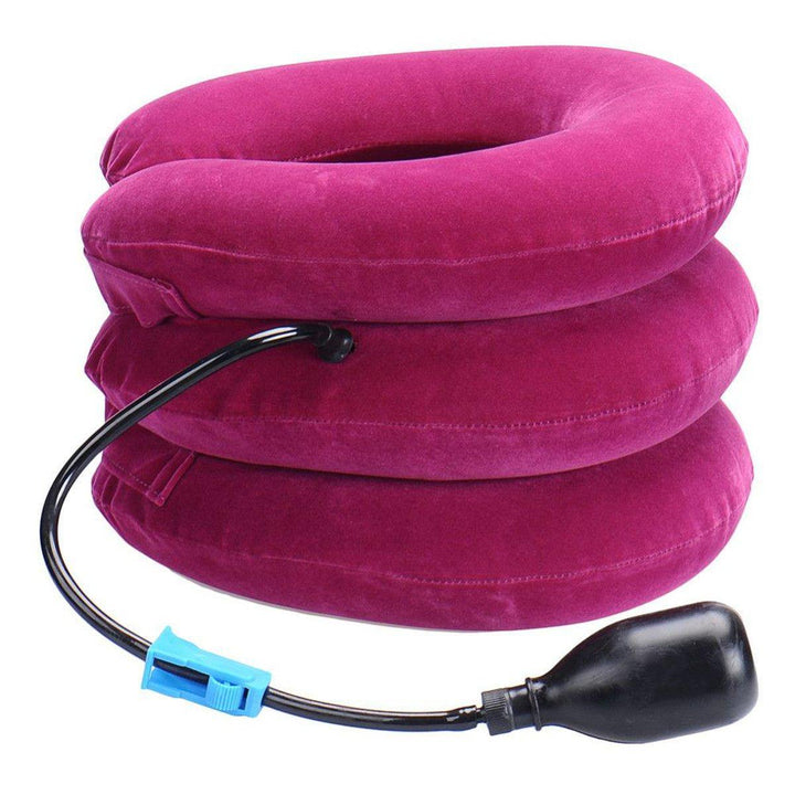 PVC Inflatable Cervical Collar Neck Relief Traction Brace Support Pillow Device - MRSLM