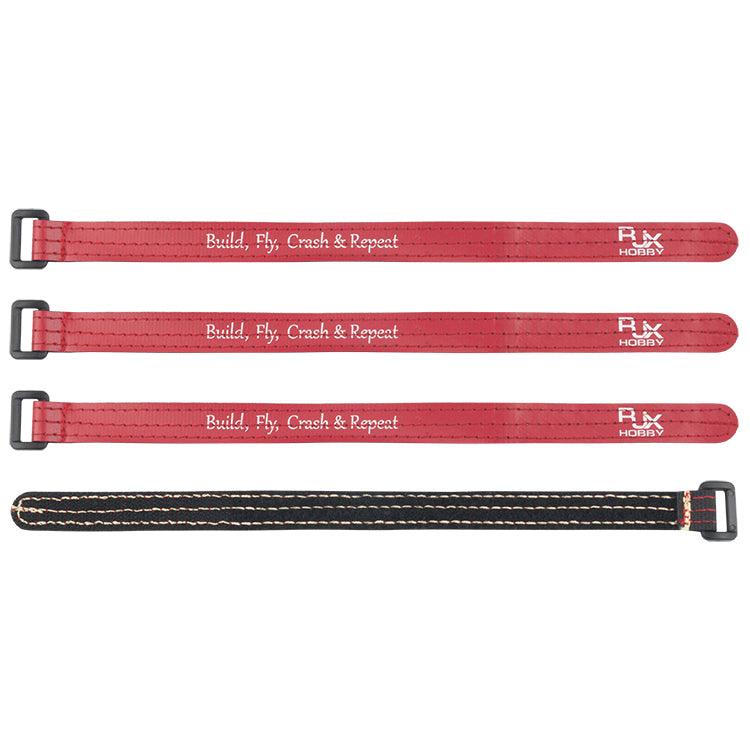 4pcs RJX HOBBY 150-300mm Magic Tap Battery Strap Black Red Color for RC Model - MRSLM