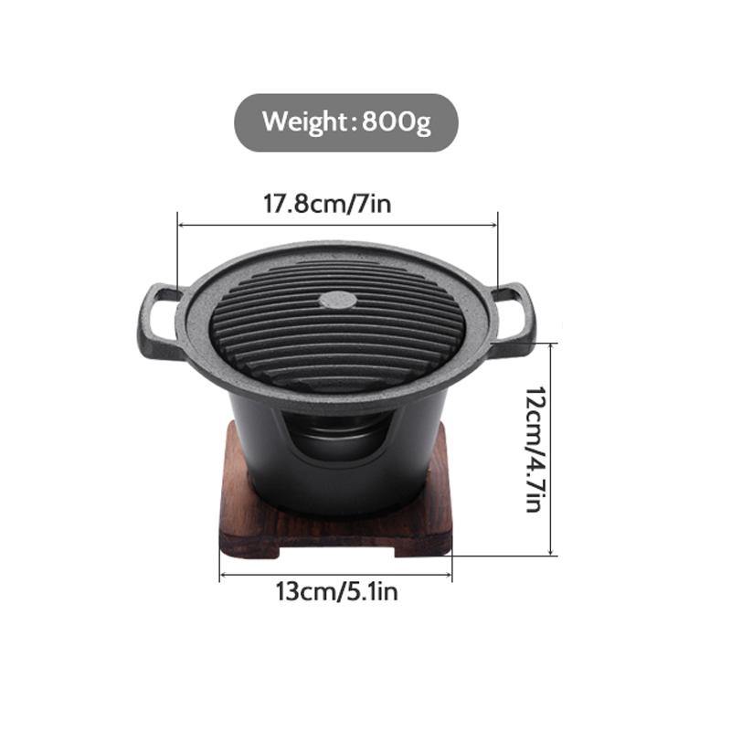 Mini BBQ Grill Alcohol Stove Home Smokeless Barbecue Grill Outdoor BBQ Plate Roasting Meat Tools - MRSLM