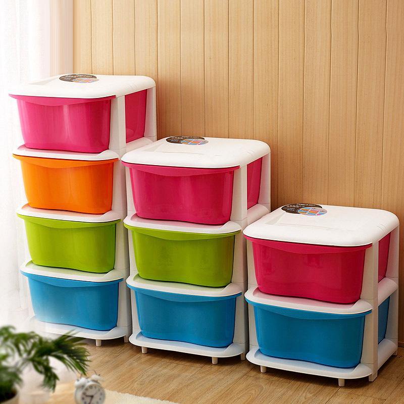 Candy color storage drawer cabinet, plastic finishing cabinet, drawer, wardrobe, underwear, socks, lockers (Candy color) - MRSLM