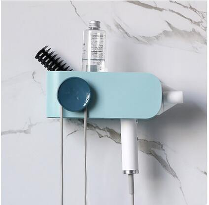 Bathroom hair dryer rack free punch hook bracket - MRSLM