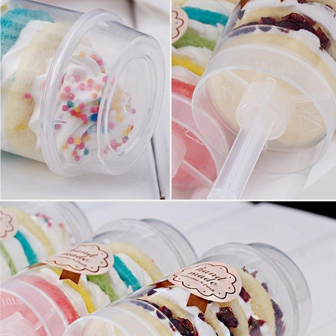 10X Plastic Push Up Cake Containers Lids Shooters For Wedding Birthday Party Cream Piping Bag - MRSLM