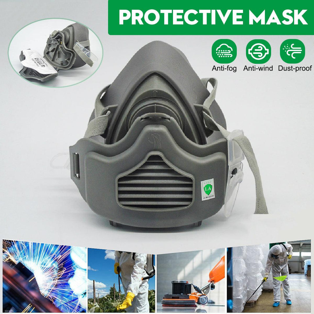 Reusable Gas Mask Respirator Air Spray Protection Chemical Painting Grinding - MRSLM