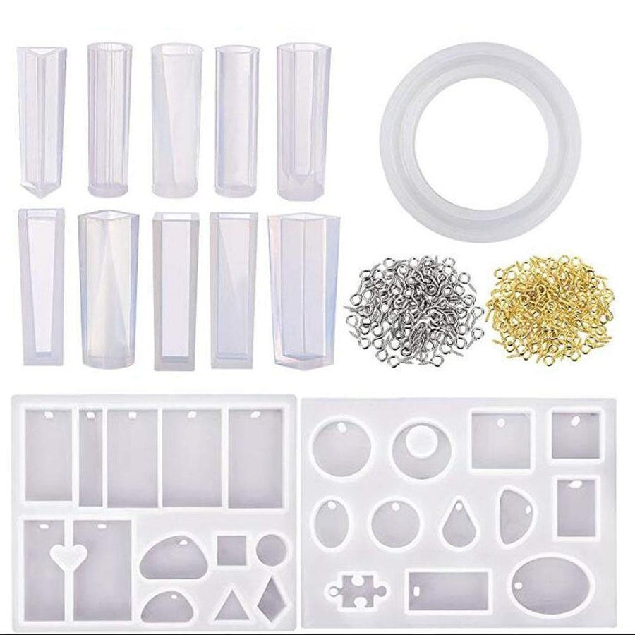 213Pcs Resin Casting Mold Kit Silicone For Necklace Jewelry Pendant Craft Making Tools - MRSLM