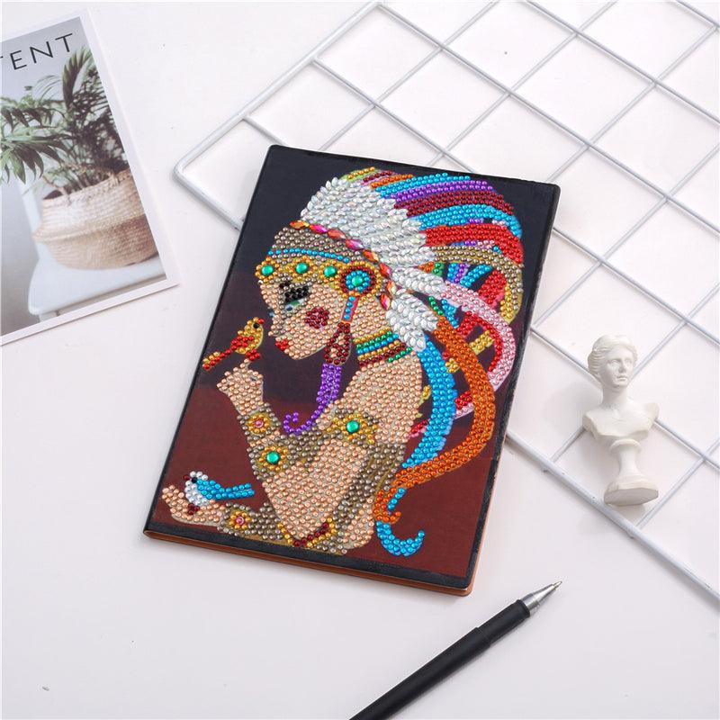 A5 Diamond Notebook 50 Pages Diary Book DIY 5D Diamond Painting Kit Handmade Craft Cross Stitch Embroidery Notepad - MRSLM