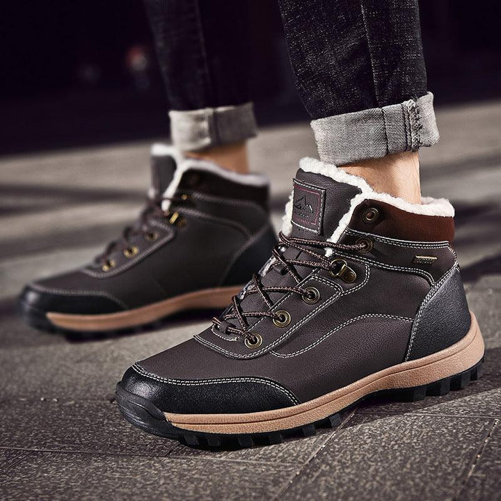 Fashion Trend Non-slip Outdoor Shoes Warm Hiking Shoes Men - MRSLM