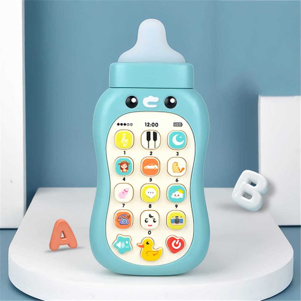 Baby Pacifier Simulation Mobile Phone Music Baby Bottle Soft Glue Can Bite Baby 0-1 year Old Early Education Boy Girl Toy - MRSLM