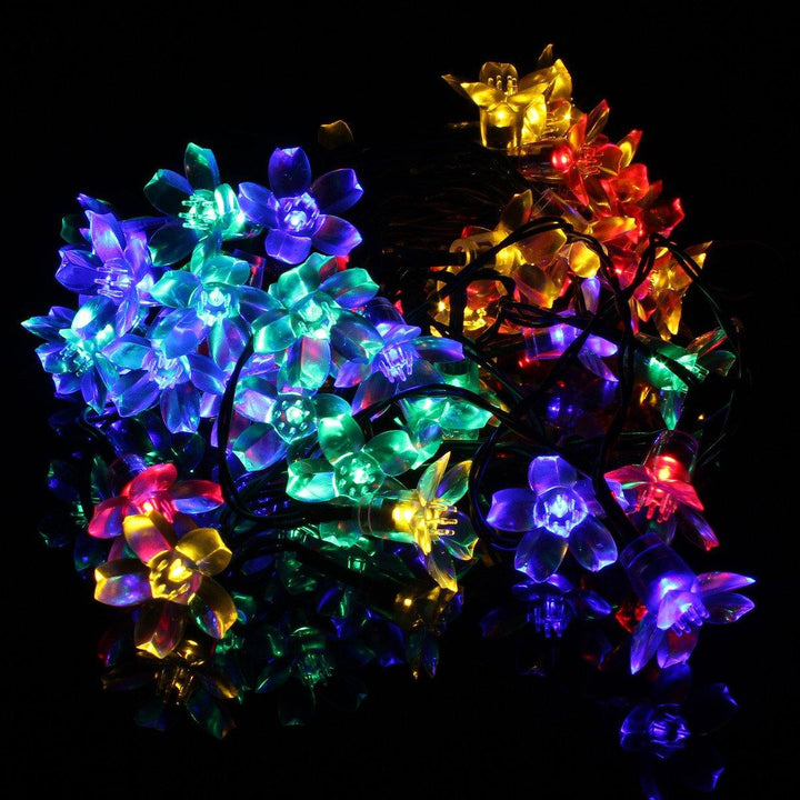 7M 50 LED Solar Christmas String Light Blossom Flower Fairy Lamps Outdoor - MRSLM