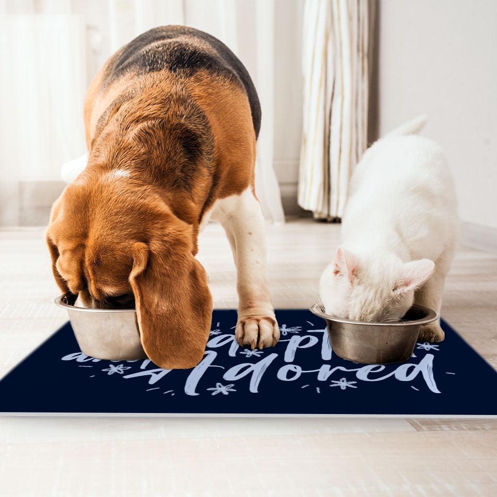 Adopted Pet Food Mat - Cute Anti-Slip Pet Bowl Mat - Trendy Pet Feeding Mat - MRSLM