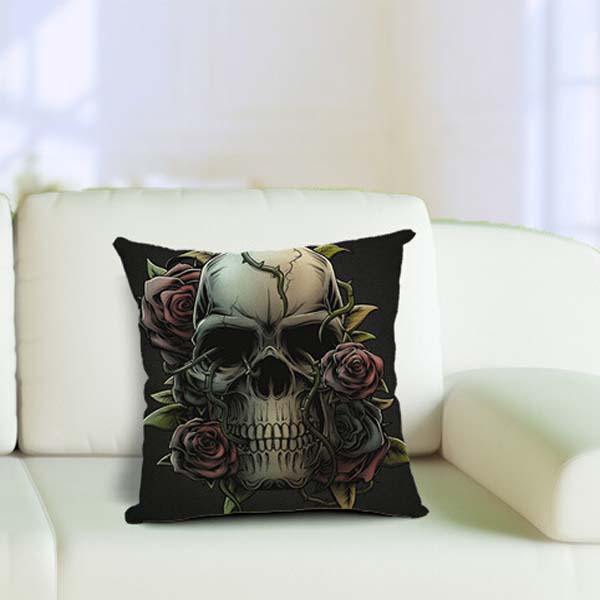 Halloween Gothic Cotton Linen Pillow Case Home Office Car Cushion Pillowcase - MRSLM