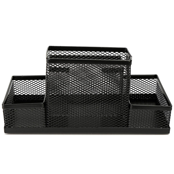 Black Mesh Style Pen Pencil Ruler Holder Desk Office Storage Box Stationery Container Box Office School Supplies - MRSLM